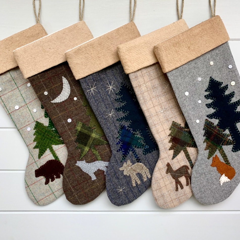 Hand knitted Christmas Stocking Maine Moose Knitting Art & Collectibles etna.com.pe