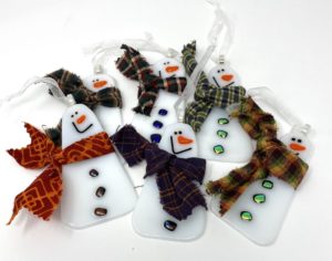 snowman ornament with scarf