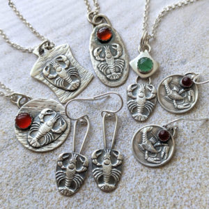 lobster earrings and necklaces