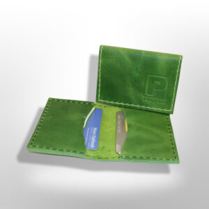 Waxed leather wallet